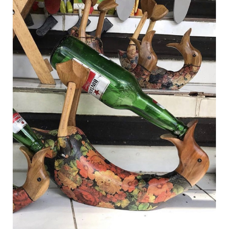 Maturi Wooden Duck Wine Bottle Holder Wayfair.co.uk